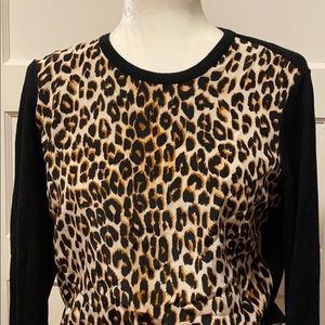 Equipment leopard sweater size Small